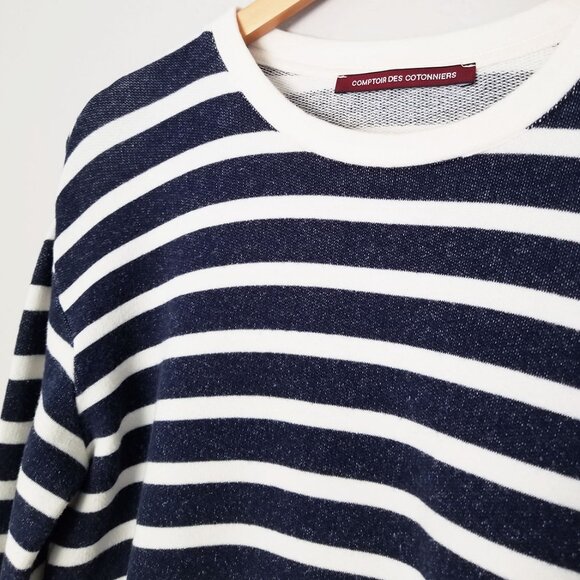 Comptoir Des Cotonniers  Striped Crewneck Pullover Jumper Sweatshirt XS Cotton - Picture 6 of 14
